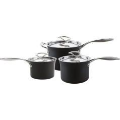 Circulon Style Hard Anodised Saucepan Set, 3 Pieces