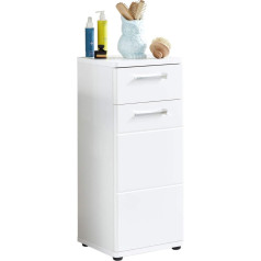 trendteam smart living - 195680101 Bathroom Chest of Drawers Cabinet - Bathroom - Mounted Dimensions (W x H x D) 37 x 87 x 34 cm - Colour: White High Gloss