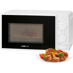 Clatronic MWG 792 Microwave with 20 L Cooking Chamber and Grill Function Microwave with 5 Power Levels and 1 Grill Level Microwave with 30 Minute Timer Microwave with Diameter 24.5 cm Turntable White