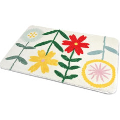 Spesh Bathroom Rug 40 x 60 cm Bath Mat Microfibre Absorbent Bath Mat Bath Mat (Flowers and Plants)