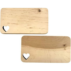 Set of 2 Bread Boards with Heart, Rustic Breakfast Boards with Branch Inclusions and Heart Cut-Out