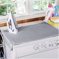 GLOW Travel Soft Quilted Sponge Foldable Roll Up Mat With Metallised Titanium Cover To Reflect Heat - With Magnets In The Corners To Hold Firmly On Metallic Surfaces Such As Washing Machine Or Dryer - Perfect For Travel Or Where Space Is Limited