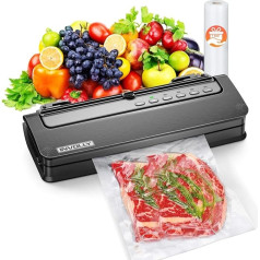 Involly Vacuum Sealer Film Sealer for Food and Sous Vide, Vacuum Sealer with Vacuum Bag, Cutter and Storage Roll, for Wet and Dry Food