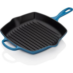 Le Creuset Signature Cast Iron Square Grill Pan, 26 cm, For All Hob Types Including Induction, 2.86 kg, Marseille