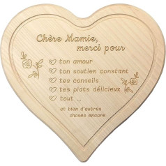 Spruchreif Wooden Breakfast Board, Bread Board with Engraving for Grandma, Kitchen Board, Heart Chopping Board, Gifts for Grandma, Mother's Day Gift, Gifts for Grandma and Grandpa