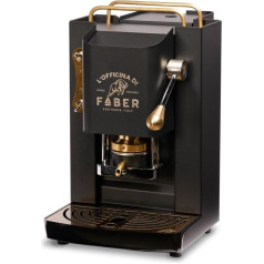 Faber PRO Total Deluxe Brass Coffee Maker, 44 mm Ese Paper (Black)