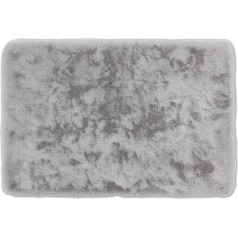 Schöner Wohnen Bathroom Mat - Very Fluffy Bath Mat - Washable and Non-Slip - 6 Colours in 3 Sizes, Silver, 40 x 60 cm