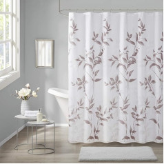 Madison Park Cecily Bathroom Shower Curtain, Printed Botanical Design, Modern Privacy Screen, Mauve, 72 x 72 Inches