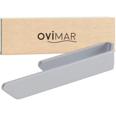 ovimar Ebelo Towel Holder Brushed Aluminium Silver | for Gluing | 20 cm | Modern Simple Design | Towel Rail No Drilling | for Tea Towel or Towel in the Bathroom or Kitchen