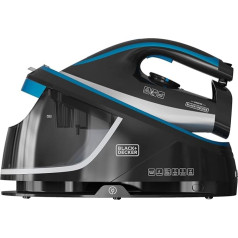 BLACK+DECKER Bügelstation BXSS2401E, 2400 W, Dampfstoß 200 g/min, 120 g/min, Abnehmbarer Wassertank mit 1,5 l Fassungsvermögen, Temperatur einstellbar, ECO-Funktion, In 1 Minute betriebsbereit