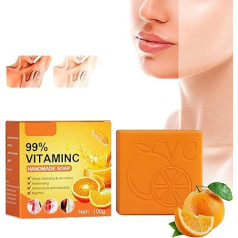 Intense Whitening Soap, Solid Soap, Natural and Organic Bar Soap, Solid Shower Gel, Natural Cosmetic, Shower Soap, Citrus Soap, Hands, Face, Body with Vitamin C, Hydrates the Skin