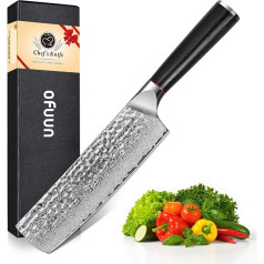 oFuun Professional Kitchen Knives, 2 Piece Set of Japanese Damascus Knives, Professional Chef's Knives, Universal Santoku Knives - Layers 67 VG10 Damascus Steel