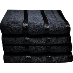 Towelogy® Luxury 100% Egyptian Cotton 500gsm Towel Set Ultra Soft and Absorbent Multipurpose Use for Bath, Hand, Face, Gym and Spa - 50 x 81 cm - Black