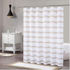 LinTimes Waffle Shower Curtains, Waterproof Hotel Quality Shower Curtains for Bathroom, 182 cm x 182 cm, Natural