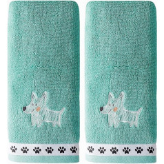 SKL Home by Saturday Knight Ltd. Scribble Pup Towel Set, Jade, 2-Piece