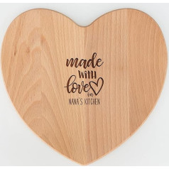 The Laser Factory Graviertes Schneidebrett von Nana's Kitchen – herzförmiges Schneidebrett aus massivem Holz – mehrere Optionen: Mama, Oma, Oma, Nan, Nana, Nanna, Nanny, Nannie – Geschenkidee von Enke