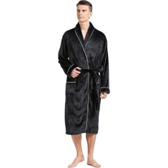 YarBar Herren Schalkragen Fleece Bademantel Homewear Nachthemden für Herren Robes