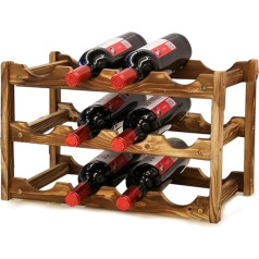 MAGIC SELECT Solid Wood 12 Bottle Wine Rack, Vintage Rustic Wine Bottle Holder for Wine Bottles, Storage for Home, Basement, Bar, Kitchen