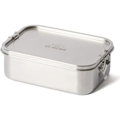 ECO Brotbox Bento Classic Stainless Steel Lunch Box for Adults and Children with Fixed Division, Lunch Box, Leak-proof and No Harmful Substances, Dishwasher Safe with 1.1 L Capacity