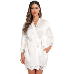 RSLOVE Satin Kimono Robe Silk Wedding Bridesmaid Party Sleepwear Dressing Gown