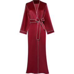 Prodesign Women's Long Velvet Coat Warm Bathrobe Pure Colour Sleepwear with Hem Loose Night Dress