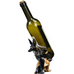 Tissting Wine Rack Single Bottle Rack Resin 3D Anubis Black Cat Standing Decorative Wine Bottle Holder Desk Wine Display Shelf for Home, Bar (Anubis)