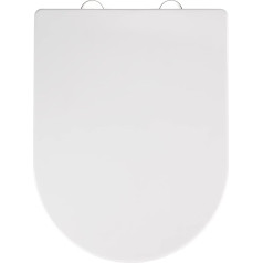 Wenko Premium Toilet Seat with Soft Close Mechanism, Rust-Proof Fix-Clip Hygiene Stainless Steel Attachment, 1 item