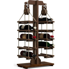 G TALECO GEAR Wooden Wine Rack, Holds 10 Wine Bottles, Uniquely Designed Wine Rack, Stackable, Retro Brown Bottle Rack, Wine Rack Suitable for Kitchen, Bar, Restaurant