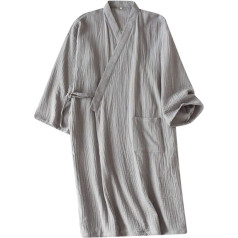 Sleepskirt Kimono Men's Pyjamas Spring Summer Autumn Pyjamas Cotton Soft Cosy Long Sleeves Sleepwear Modern Sleep Shirt Casual Dressing Gown Sleep Shirt for Bath Sleeping at Home