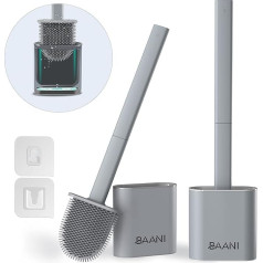BAANI Silicone Toilet Brush Set, Toilet Cleaning Brush, Flexible Non-Stick Toilet Cleaning Brush, Toilet Brush and Holder, Quick Drying Silicone Toilet Brush Holder, Bathroom Cleaning Brush (1