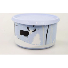 TUPPERWARE Bingo 1.4 L Light Blue Enchanted Forest Elk Dry Storage Tin Container