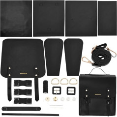 WADORN DIY Leather Backpack Satchel Making Kit, PU Leather College School Book Bag Craft Sewing Kit Women Vintage Handmade Messenger Bag Material Craft Tool Set Personalised