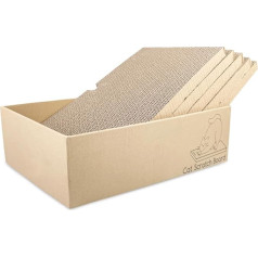 Magrimaxio Pack of 5 Cat Scratching Boards, Scratching Board for Cats, Corrugated Cardboard, Recyclable, Cat Scratching Board, 43 x 25.4 x 12.7 cm, Cat Scratching Board, Double-Sided, Cat Scratching