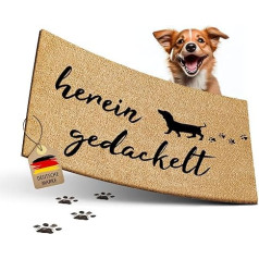 ElbFuchs® Doormat Coconut Funny | 60 x 40 cm | Dachshund (Extra Durable & Non-Slip) | Coconut Mat for Outdoor and Indoor Use | Doormat for Front Door | Door Mat