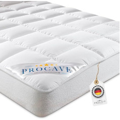 PROCAVE Micro-Comfort Mattress Bed Protector White 100 x 200 cm with Fitted Border, Height up to 30 cm, Also Suitable for Box Spring Beds and Water Beds, Mattress Topper, Under-Bed