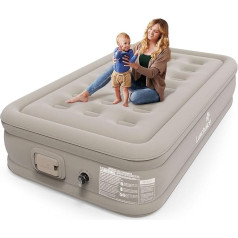 Luxchoice Air Bed 1 Person Air Mattress Self-Inflating with Portable Pump and Anti-Wear and Anti-Noise Premium Fabric Inflatable Mattress Guest Bed for Camping or Home Use