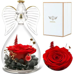 Sunia Mother's Day Gift, Eternal Rose in Angel Glass Dome, Gifts for Mum, Angel Figure Infinity Roses in Glass Flowers, Birthday Gift for Women, Mother's Day Gifts for Mum