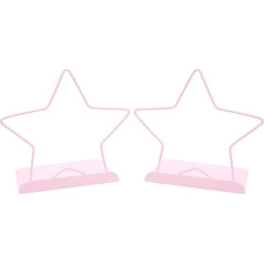 Fashion Pink Star Bookends Non-Slip Metal Bookends Bookends for Home Shelves School Office Decoration Kids Work Gift