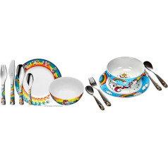 WMF Paw Patrol Children's Crockery Set 6 Pieces, Children's Crockery with Children's Cutlery Stainless Steel from 3 Years, Polished Cromargan & Unicorn Children's Crockery Set 6 Pieces, Children's