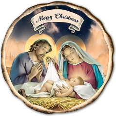 Fratelli Bonella Christmas Decoration Poplar Wood Garland with the Holy Family Made in Italy