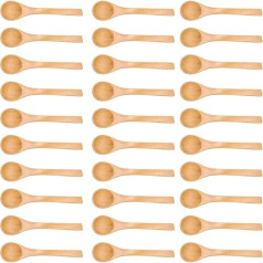 Pack of 30 Mini Natural Wood Kitchen Spice Tool Spoons Children's Spoon for Cooking Mixing Honey Coffee Tea Ice Cream