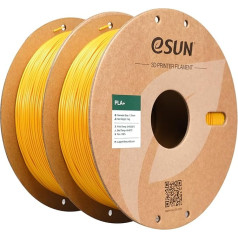 eSUN PLA+ Filament 1.75mm, 3D Drucker Filament PLA Plus, Maßgenauigkeit +/- 0.03mm, 1KG pro Spule, 2 Spulen 3D Druck Filament für 3D Drucker, Gelb