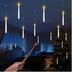 lasesasies Floating Candles, Pack of 12 LED Candles with Wand Remote Control Flickering Hanging Flying Candles with Timing Function for Home, Christmas, Wedding, Party Decor