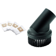 Nilfisk 107417195 Fleece Filter Bag for Multi II Vacuum Cleaners, 22 L/30 L (Pack of 4) & 302002509 Suction Brush for Buddy Multi II Wet/Dry Vacuum Cleaners