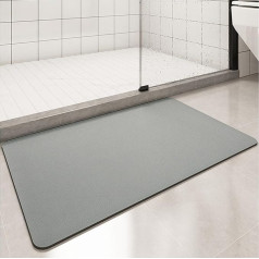 Apomkjoe Non-Slip Bath Mat, Super Absorbent Floor Mat, Quick Drying Bathroom Mats, Absorbent Bathroom Rug for Home, Simple Bathroom Door Mat (Dark Grey, 80 x 50 cm)