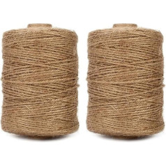 Tenn Well 150 m x 2 Rollen Jute-Schnur, 3-lagig, dickes Jute-Seil für Gartenarbeit, Bündeln, Geschenk, Dekoration, DIY Handwerk (braun)