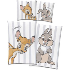 Disney Bambi Klopfer Bed Linen 135 x 200 cm 80 x 80 cm Pillowcase [Reversible Motif 2 Designs] 100% Cotton, Tested for Harmful Substances Oeko-Tex in German Size, 200 x 135 cm