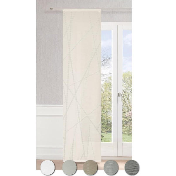 Neutex for you! Beam 474286 Sliding Curtain, Semi-Transparent, 245 x 60 cm (H x W), Made in Germany, Oeko-Tex Standard 100, Cream