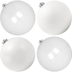Benjia Christmas Baubles Large Outdoor Decorative Bauble Weatherproof Giant Large XXL Outdoor Plastic Christmas Bauble Christmas Tree Baubles Christmas Tree Baubles Christmas (15 cm, Pack of 4, White)