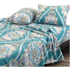 Essina King Size Flat Sheet 4 Pieces Cotton 620 Thread Count Deep King Size Fitted Sheet Paisley Flat Sheet King Astoria